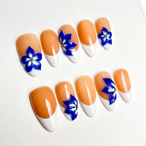 <span class=keywords><strong>Uñas</strong></span> Postizas de Acrílico Coloridas, Forma Almendrada, Stiletto, <span class=keywords><strong>con</strong></span> Diseño de Flor, Simples y Dulces, Decoración de Plástico para el Cabello, para Uso Diario y Fiestas - Product Image 4