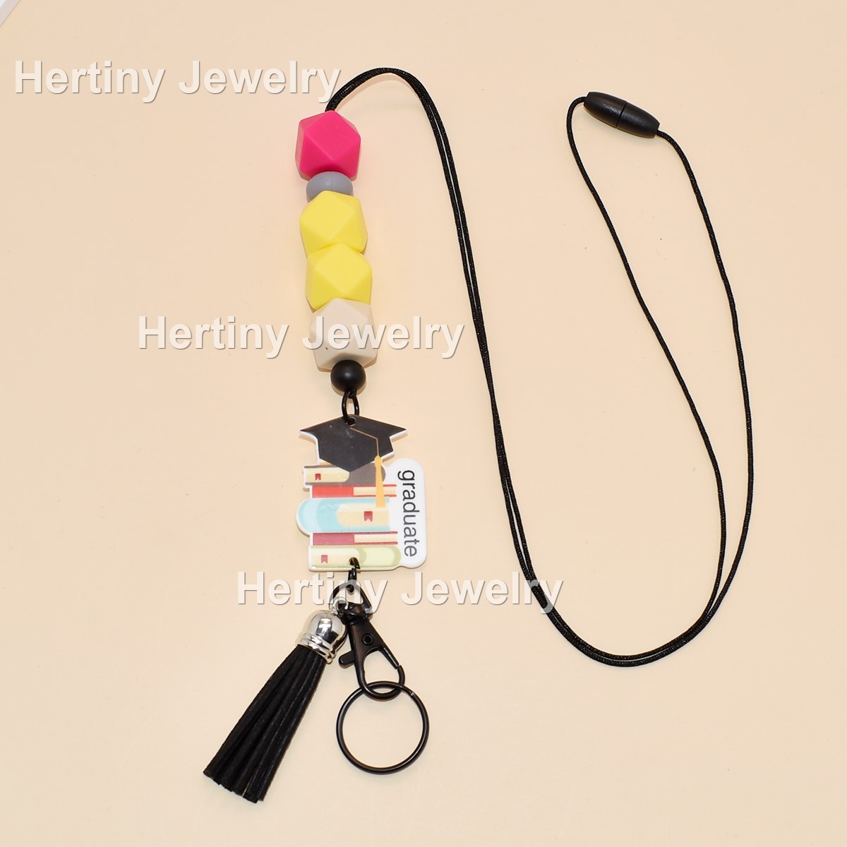 Large Daisy Flower Personalized Name Teacher Lanyard Custom Name Lanyard Office ID Key Lanyard Gift for Teacher Image 5