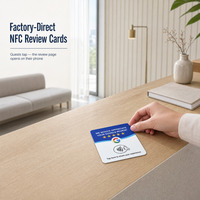 Support de carte NFC en bois personnalisé avec logo pour avis de restaurant, café, réseaux sociaux – Panneau d'affichage pour commentaires