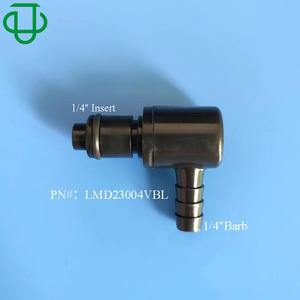 Conector Recto de Placa con Rosca Externa Serie L con Válvula de Paro y Codo de Acoplamiento Rápido de Plástico POM Negro 3.2-10.0mm - Product Image 5