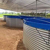 Bac d'élevage de poissons en acier galvanisé de qualité industrielle pour l'aquaculture à grande échelle
