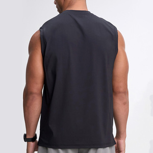 Débardeur de sport <span class=keywords><strong>sans</strong></span> manches pour homme avec logo personnalisé, col montant, séchage rapide, pour musculation et entraînement – Vente en gros - Product Image 2