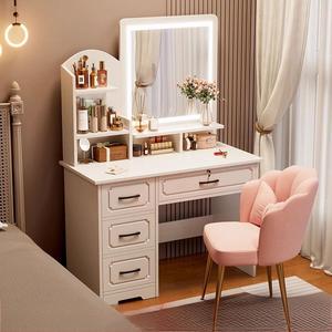 Modern Minimalist Customizable Eco-Friendly <strong>Pine</strong> Wood Makeup Vanity <strong>Dressing</strong> <strong>Table</strong> for Apartment Bedroom Dining Use Light - Product Image 2