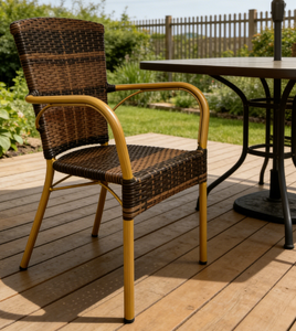 Yoshen cafe peacock <strong>chair</strong> <strong>aluminum</strong> <strong>bamboo</strong> garden rattan <strong>chair</strong> outdoor furniture <strong>aluminum</strong> with sling back <strong>chair</strong> no ys5606 - Product Image 2