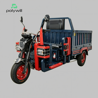 Tricycle électrique robuste à 3 roues, camion utilitaire avec grande caisse de chargement en acier, 60V 1500W, pour livraison en zone rurale