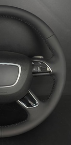 Funda de Volante de Cuero y Fibra de Carbono Cosida a Mano para <span class=keywords><strong>Audi</strong></span> A3/A4/A5/A6/Q3/Q5/Q7/S6/S8/TT - Antideslizante, Negra - Product Image 6