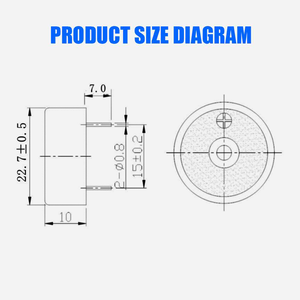 Probe frei Beelee 22,7*10mm 6V 12V Kleiner Audio Lauter Alarms ummer Piezo Active SMD Piezo Summer 85dB 90dB - Product Image 5