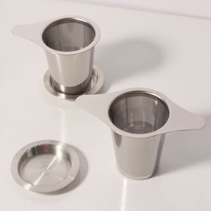 Infuseur à thé moderne en acier inoxydable 18/8, maille extra fine, avec doubles poignées pour suspendre théières, tasses et mugs - Product Image 2