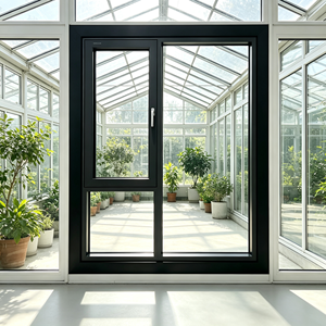 Ventana Abatible Deioux de Aluminio Negro con Marco con Recubrimiento en Polvo, Doble Acristalamiento Low-E, Aislamiento Térmico y Acústico, Personalizada - Product Image 1