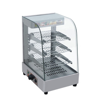 CHUANGYU 2 Tier Patty Warmer Case Commercial Électrique Hamburger Légumes Chauffe-Plats Ensemble Gâteau Vitrine pour Buffet Restaurant