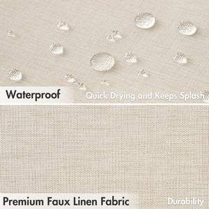 Rideau de douche en tissu mélangé de <span class=keywords><strong>lin</strong></span> de luxe avec bord ondulé Polyester imperméable populaire 12 crochets noirs pour une utilisation classique dans la salle de bain - Product Image 5