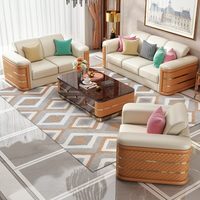 Canapé en cuir véritable de style italien, luxe nordique, pour salon, en cuir de vachette, en forme de L, amovible, meubles