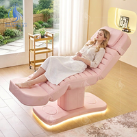 Table de massage pour soins du visage, en cuir PU, électrique, lit de beauté, lit de salon de cosmétiques, lit pour extensions de cils