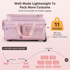 Free Sample Custom Logo Portable Foldable Collapsible Rolling <b>Garment</b> <b>Bags</b> with Wheels Dance Costume <b>Garment</b> <b>Bag</b> with Rack - Product Image 3