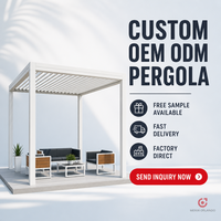 MEIXIN ORLANDO Villa de luxe moderne, pergola bioclimatique motorisée en aluminium avec verre feuilleté, pour patio extérieur