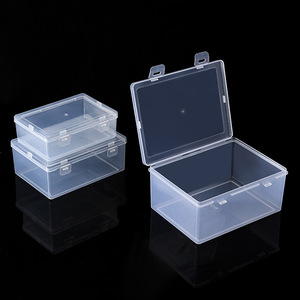 Transparent Rectangular Plastic Storage Box 18x13.6x8.7cm <b>Lockable</b> With Lid For Tools Spare Parts Packaging - Product Image 2
