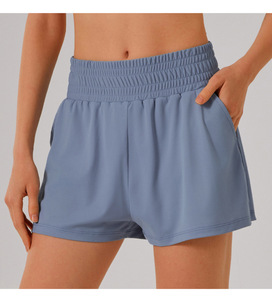 Pantaloncini Sportivi da <span class=keywords><strong>Donna</strong></span> <span class=keywords><strong>in</strong></span> Spandex, Traspiranti, Asciugatura Rapida, <span class=keywords><strong>con</strong></span> Tasche, per Yoga, Palestra, Fitness e Corsa - Product Image 4