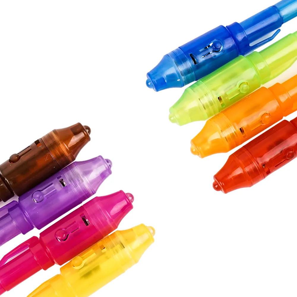מותאם אישית מקובל קסם מדגיש מרקר דיו בלתי נראה עטים יצירתיים בנויים באור UV מכתבים לבית ספר לילדים