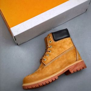 Bottes TB jaunes décontractées à lacets, style mode, en cuir véritable de qualité supérieure, pour l'extérieur, avec talon compensé, pour dropshipping - Product Image 3