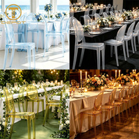 Chaises Chiavari en résine transparente, style moderne, pour événements, mariages, repas, pliables