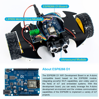 Kit de Chasis de Coche Robótico Inteligente LAFVIN 2WD para Proyectos de Programación Arduino, Coche Robótico Educativo de Automatización Electrónica DIY