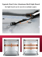 Kotak Lampu LED Profesional Lipat 60cm 5500K, Tenda Pemotretan Fotografi Portabel, Softbox Studio Box Lampu Kustom Pabrik