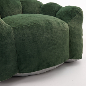 Evacuated Shrink-Wrapped <b>Inflatable</b> Vacuum Compressed Eco-Friendly Cloud-Flower Solo Velvety Sherpa Fleece Upholstery Sectional - Product Image 5