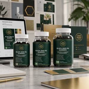 Gomitas de Frutas Sin Azúcar para Adultos, Marca Privada, con Aceite de Semillas Negras, Vitaminas DE y Suplementos Herbales - Product Image 4