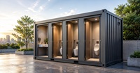 Conteneur préfabriqué économique, durable et portable de 20 à 40 pieds, extérieur écologique, salle de bain, toilettes, douche, construction rapide