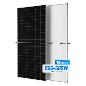Trina Europe Warehouse Price Monocrystalline PV Module 570W 580W 590W Bifacial Solar Panel With Transparent Glass Back Sheet
