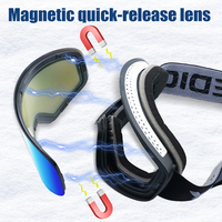 Lunettes de ski magnétiques personnalisées OEM OTG (sur lunettes) à double couche anti-buée, verres miroir UV400 pour snowboard et sports d'hiver