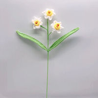 Pabrik OEM Menerima Pesanan Khusus Warna Bunga Daffodil Rajutan Tangan dari Wol untuk Hadiah Natal bagi Pacar
