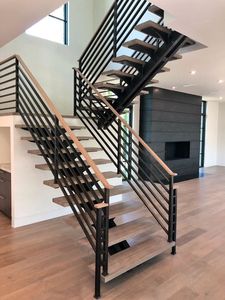 CBMmart Single Stringer Staircase Modelos de <span class=keywords><strong>escalera</strong></span> para el <span class=keywords><strong>segundo</strong></span> <span class=keywords><strong>piso</strong></span> Varilla de aluminio Cuerda Barandilla de vidrio Diseño de <span class=keywords><strong>madera</strong></span> Dibujos en 3D - Product Image 5