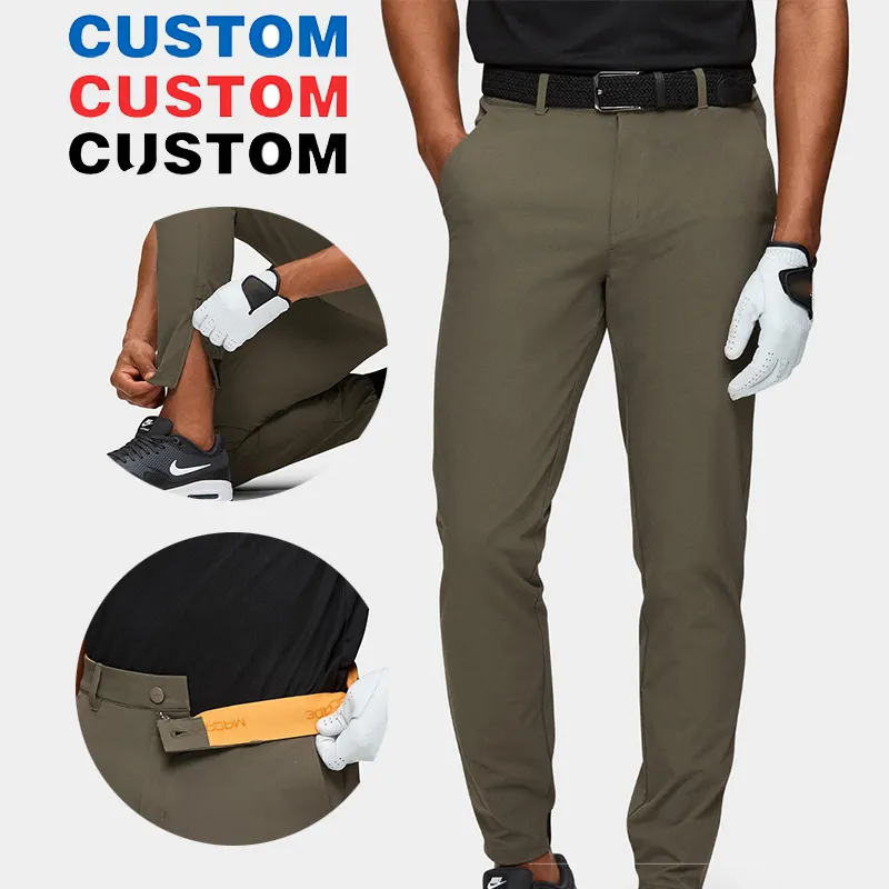 Nylon Spandex Four-Way Stretch Chinos Pants Casual Formal Pantalones Plain Korean Pants Custom Mens Golf Pants