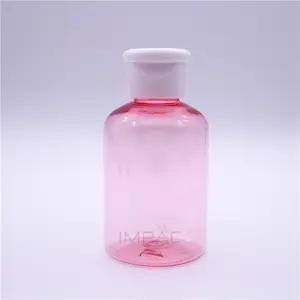 round empty moisture shower gel pink squeeze bottle flip cap 100ml customization