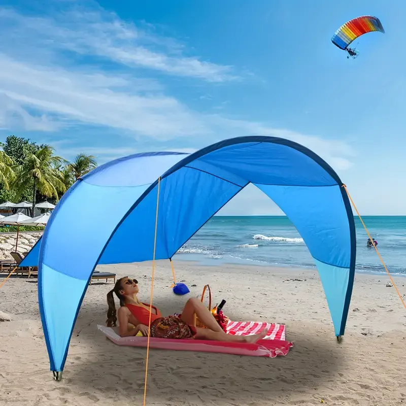 UV-Bescherming Regenvlieg 4 6 Volwassenen Zonneschuilplaats Zonnescherm Buitenschaduw Camping Zonnescherm Outdoor Strandtent Zonnescherm Beschutting