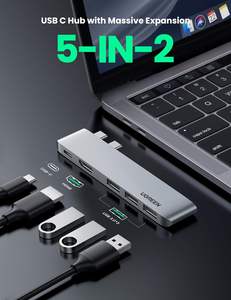 UGREEN Hub USB 5 en <span class=keywords><strong>2</strong></span> Tipo C a HDMI 4K <span class=keywords><strong>Thunderbolt</strong></span> 3 con Entrega de Energía de 100W, Adaptador con 3 Puertos USB 3.0, Base de Conexión para MacBook - Product Image 2