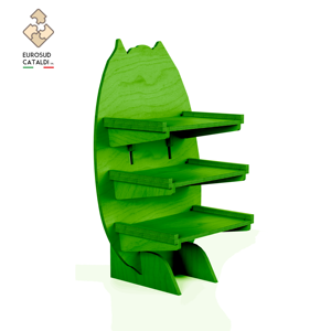 Espositore da banco in legno di qualità in colore verde produzione EUROSUD Made in Italy betulla per negozi e supermercati - Product Image 1