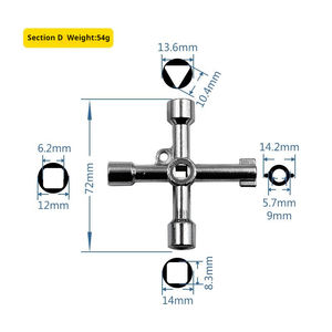 4-way Multi-Function Alloy Utility Cross <b>Key</b> for Train/Elevator DIY Grade 1:1 Service Customizable OEM Triangle/<b>Square</b> Design - Product Image 3