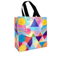 Sac de fête en non-tissé à motif personnalisé, avec poignée noire, sac fourre-tout pour cadeau d'anniversaire