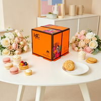 Boîte cadeau en papier carrée de petite taille de qualité supérieure pour la pâtisserie, les gâteaux, les biscuits, avec logo de marque imprimé sur mesure