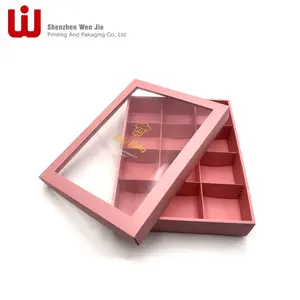 Caja de regalo de papel de lujo personalizada con ventana transparente