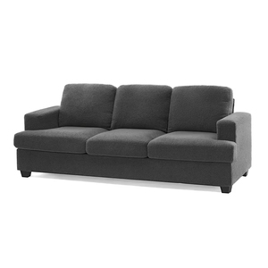 Canapé sectionnel Sans Modern Luxury 3 places en tissu gris avec sièges profonds, dossier carré et accoudoirs encastrés pour salon - Product Image 2