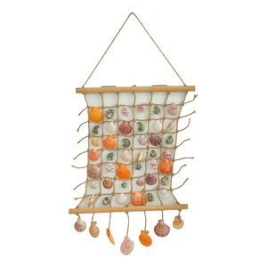 Décoration murale en coquillages méditerranéens, rideau en coquillages naturels, décoration intérieure, rectangle, matériau en pin, lot de plusieurs pièces - Product Image 4