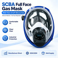 Masque respiratoire à pression positive en silicone pour le visage entier, réutilisable, avec pince-nez réglable et design respectueux de la peau