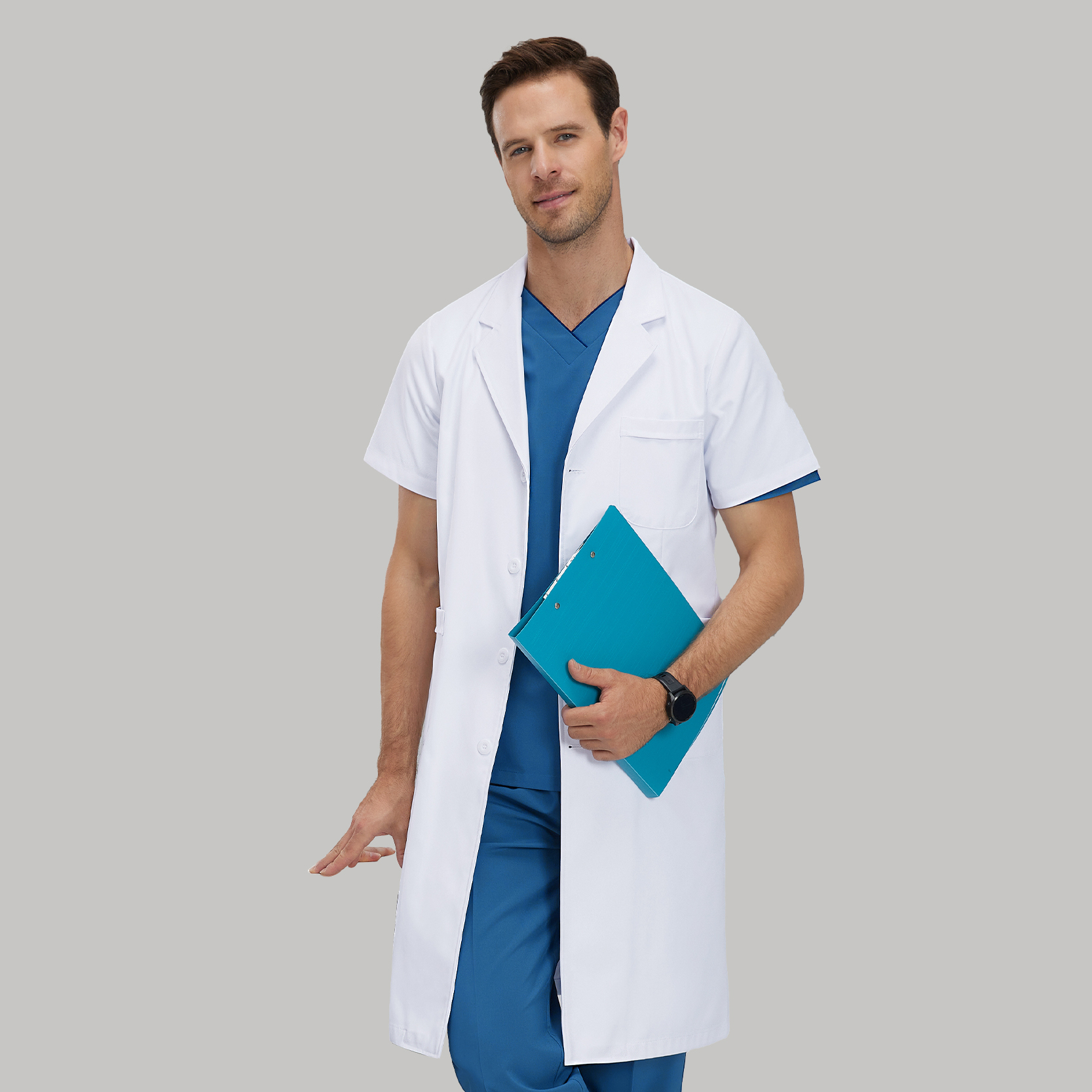 White short-sleeved shirt - male