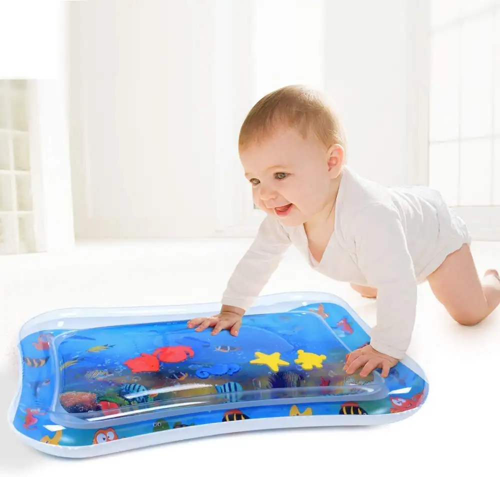 Popular Baby Water Map Kids Inflatable Water Mat For Infants Inflatable Tummy Time Mat Premium Portable Toddlers Baby Water Pla