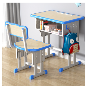Ensemble bureau et chaise pour étudiant réglable en hauteur, tendance, avec rangement, design ergonomique pour salle de classe, études à domicile et tutorat - Product Image 1