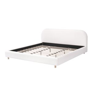 Giường nền tảng Kích thước Vua dB với tính năng lưu trữ Đầu Giường Màu Trắng bọc vải boucle - Product Image 4