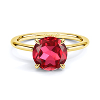 Classique 4 broches conception ronde pierre précieuse femme zodiaque cadeau d'anniversaire laiton 14K or rempli 2ct 12 mois pierre de naissance bijoux anneau